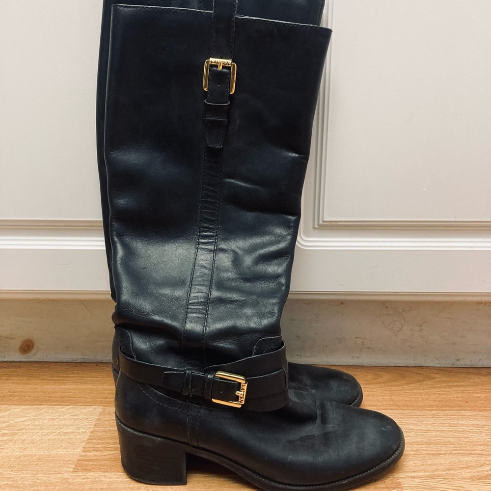 🌟 EUC Ralph Lauren Tall Black Boots
